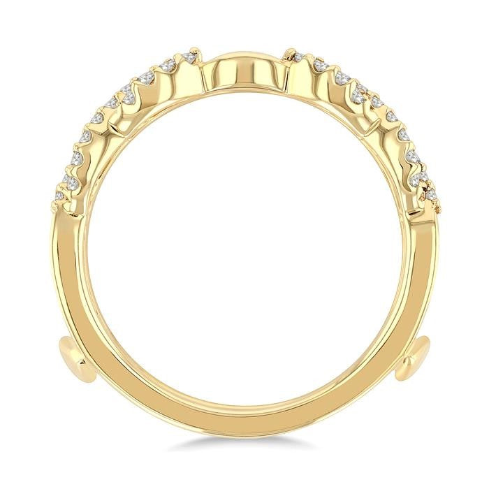 3/8 Ctw Entwined Round Cut Diamond Insert Ring in 14K Yellow Gold
