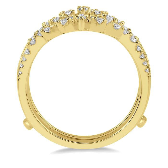 1/2 Ctw Mini Marquise Mounts Round Cut Diamond Insert Ring in 14K Yellow Gold