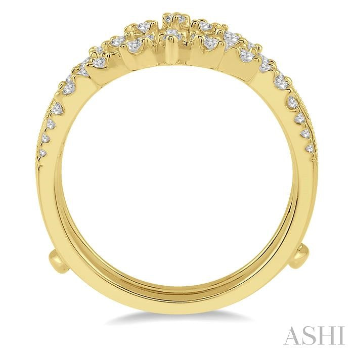 1/2 Ctw Mini Marquise Mounts Round Cut Diamond Insert Ring in 14K Yellow Gold
