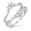 3/8 Ctw Baguette and Round Cut Diamond Insert Ring in 14K White Gold