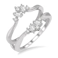 3/8 Ctw Baguette and Round Cut Diamond Insert Ring in 14K White Gold