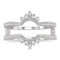 1/3 Ctw Curved Center Round Cut Diamond Insert Ring in 14K White Gold