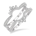 1/3 Ctw Curved Center Round Cut Diamond Insert Ring in 14K White Gold