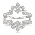 1/4 Ctw Marquise Fleur De Lis Round Cut Diamond Insert Ring in 14K White Gold