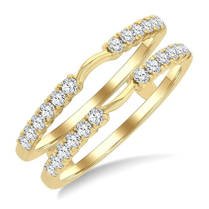 1/2 Ctw Prong Set Round Cut Diamond Insert Ring in 14K Yellow Gold