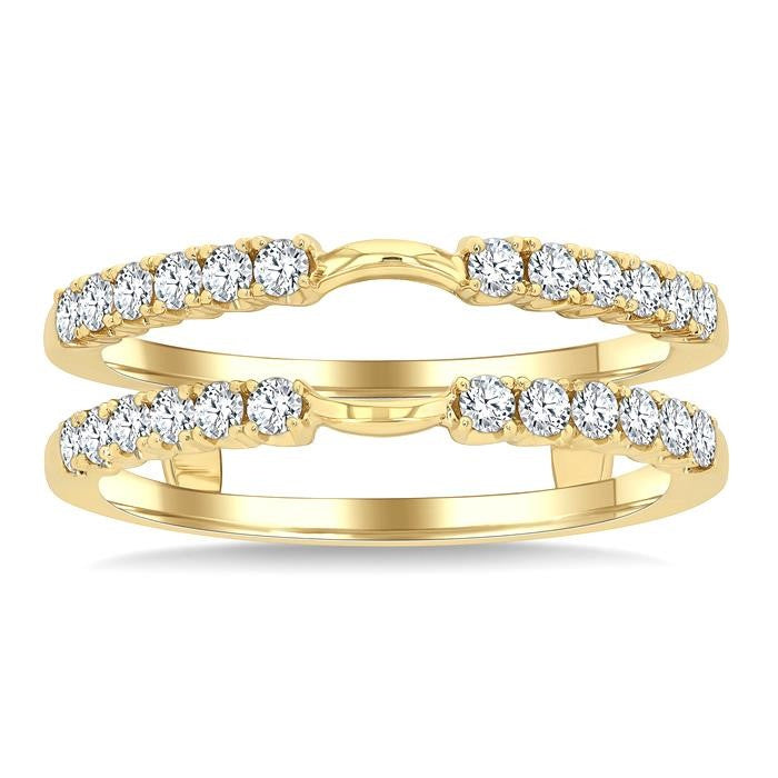 1/2 Ctw Prong Set Round Cut Diamond Insert Ring in 14K Yellow Gold