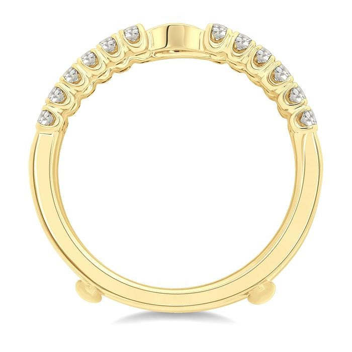 1/2 Ctw Prong Set Round Cut Diamond Insert Ring in 14K Yellow Gold