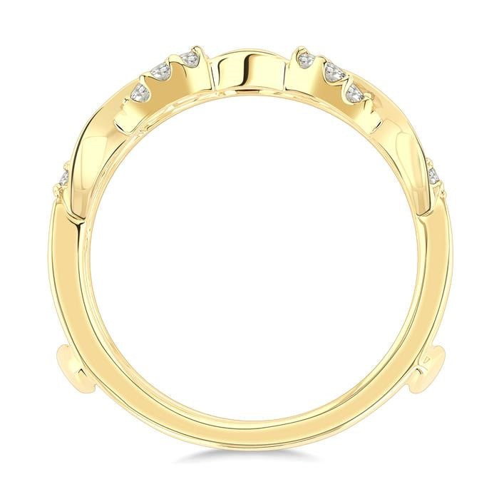 1/4 Ctw Split Twisted Shank Round Cut Diamond Insert Ring in 14K Yellow Gold