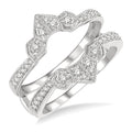1/3 Ctw Ethnic Crown Center Round Cut Diamond Insert Ring in 14K White Gold