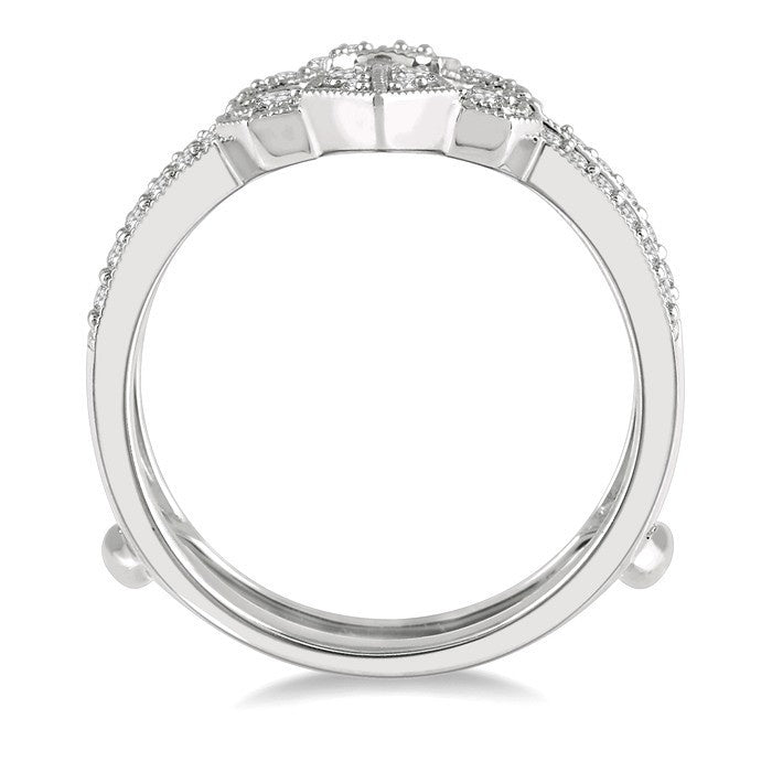 1/3 Ctw Ethnic Crown Center Round Cut Diamond Insert Ring in 14K White Gold