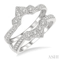 1/3 Ctw Ethnic Crown Center Round Cut Diamond Insert Ring in 14K White Gold