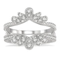 1/2 Ctw Milgrain Twist Round Cut Diamond Insert Ring in 14K White Gold