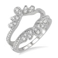 1/2 Ctw Milgrain Twist Round Cut Diamond Insert Ring in 14K White Gold