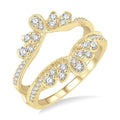 1/2 Ctw Milgrain Twist Round Cut Diamond Insert Ring in 14K Yellow Gold