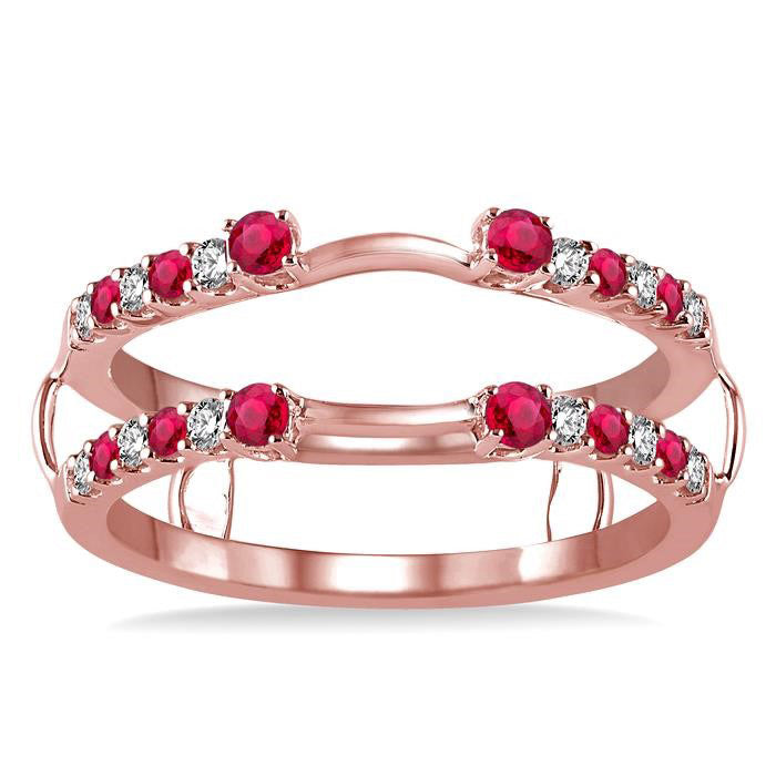 Gemstone & Diamond Insert Ring
