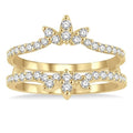 1/2 Ctw Lotus Center Round Cut Diamond Insert Ring in 14K Yellow Gold