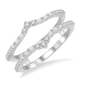1/3 Ctw Chevron Baguette and Round Cut Diamond Insert Ring in 14K White Gold