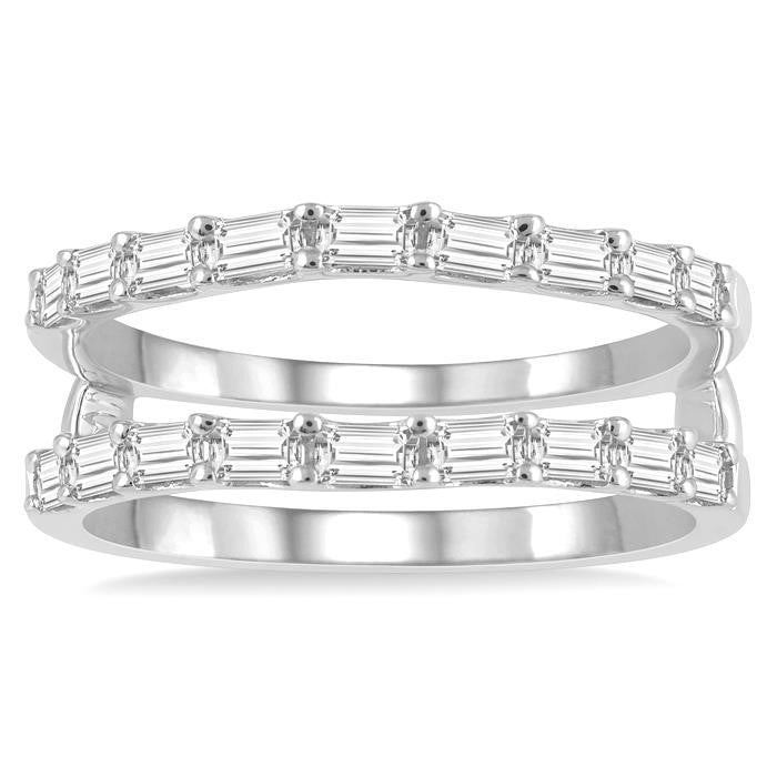 3/4 Ctw Baguette Diamond Insert Ring in 14K White Gold