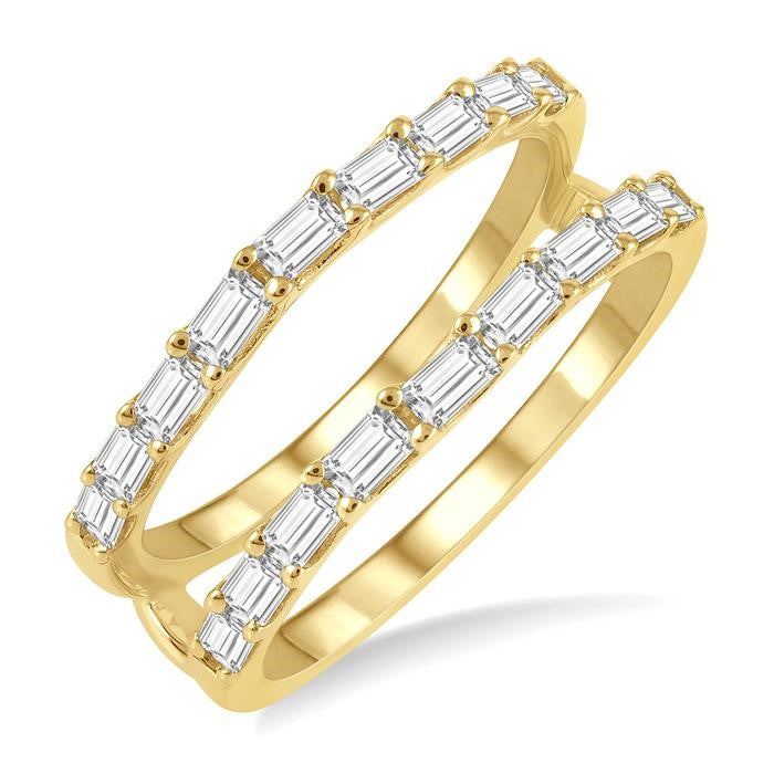 3/4 Ctw Baguette Diamond Insert Ring in 14K Yellow Gold