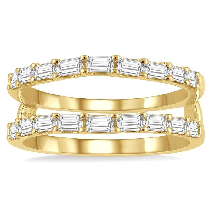 3/4 Ctw Baguette Diamond Insert Ring in 14K Yellow Gold
