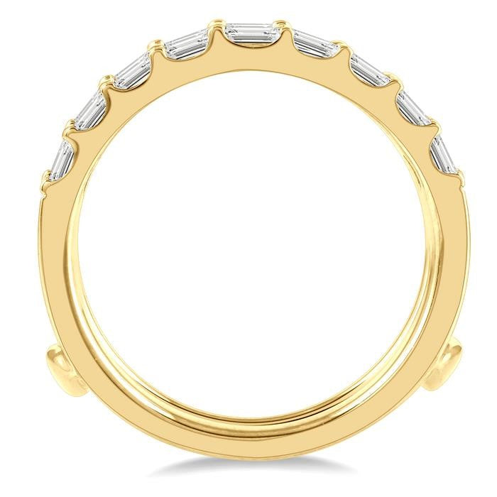 3/4 Ctw Baguette Diamond Insert Ring in 14K Yellow Gold