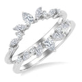 1/2 Ctw Pear, Marquise and Round Cut Diamond Insert Ring in 14K White Gold