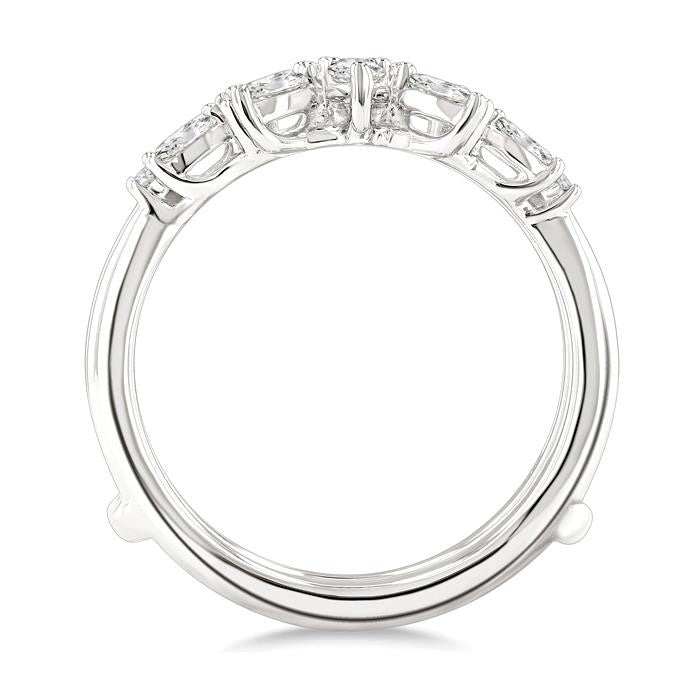 1/2 Ctw Pear, Marquise and Round Cut Diamond Insert Ring in 14K White Gold