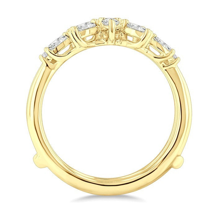 1/2 Ctw Pear, Marquise and Round Cut Diamond Insert Ring in 14K Yellow Gold