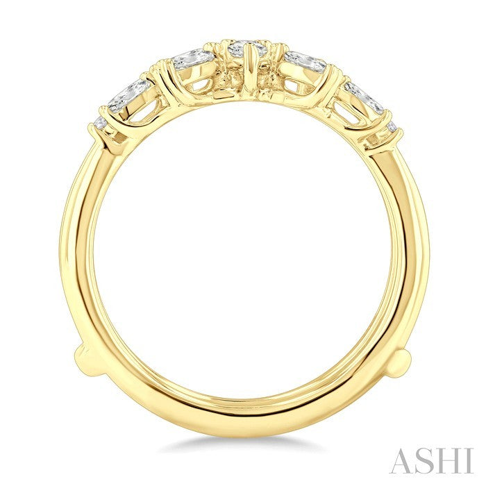 1/2 Ctw Pear, Marquise and Round Cut Diamond Insert Ring in 14K Yellow Gold