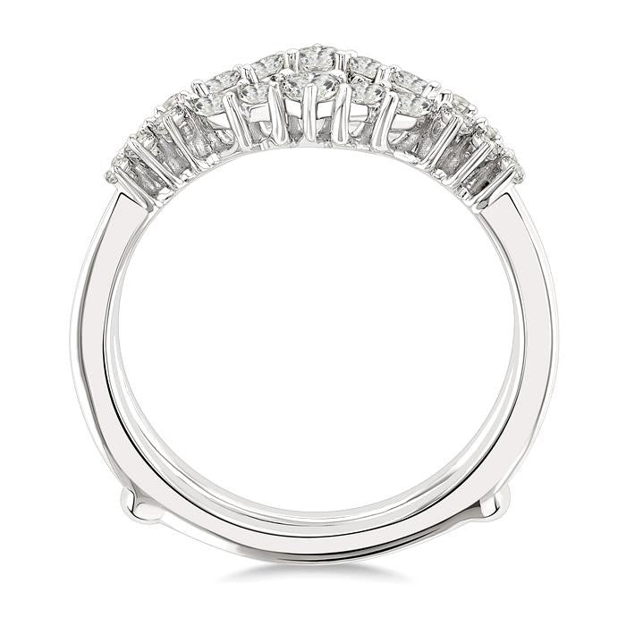 1/2 Ctw Chevron Pear, Marquise and Round Cut Diamond Insert Ring in 14K White Gold