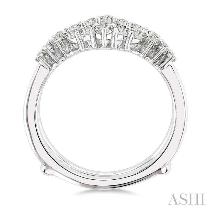 1/2 Ctw Chevron Pear, Marquise and Round Cut Diamond Insert Ring in 14K White Gold