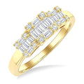 1/2 Ctw Past, Present & Future Baguette and Round Cut Diamond Fusion Fashion Ring in 14K Yellow Gold