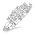 Princess Shape Past Present & Future Fusion Diamond Engagement Ring