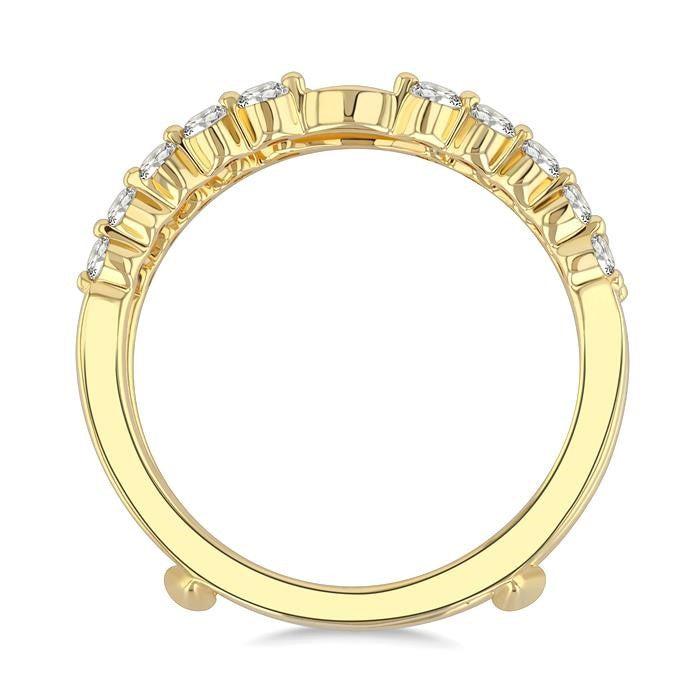 1/2 Ctw Graduated Prong Set Round Cut Diamond Insert Ring in 14K Yellow Gold
