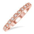 1/10 Ctw Square & Circular Mount Round Cut Diamond Stackable Band in 14K Rose Gold
