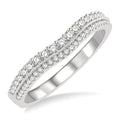 1/3 Ctw Twin Row Round Cut Diamond Wedding Band in 14K White Gold