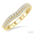 1/3 Ctw Twin Row Round Cut Diamond Wedding Band in 14K Yellow Gold