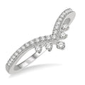 1/4 Ctw Chevron Shank Round Cut Diamond Band in 14K White Gold