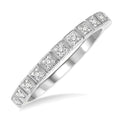 1/10 Ctw Square Mount Round Cut Diamond Stackable Band in 14K White Gold