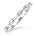 1/5 Ctw Bamboo Shoot Inspired Round Cut Diamond Fashion Ring in 14K White Gold