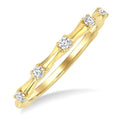 1/5 Ctw Bamboo Shoot Inspired Round Cut Diamond Fashion Ring in 14K Yellow Gold