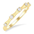 1/10 Ctw Bamboo Shoot Inspired Round Cut Diamond Fashion Ring in 10K Yellow Gold