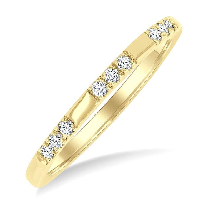 1/8 Ctw Sectioned Round Cut Diamond Fashion Band in 14K Yellow Gold