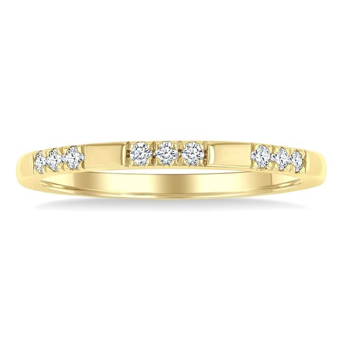 1/8 Ctw Sectioned Round Cut Diamond Fashion Band in 14K Yellow Gold