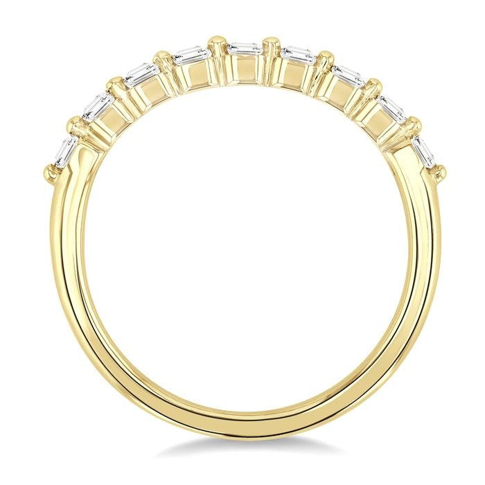 3/4 Ctw Half Eternity Emerald Cut Diamond Fashion Band in 14K Yellow Gold