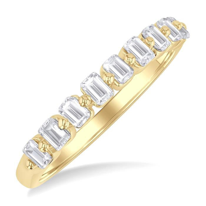 Emerald Shape Half Eternity Diamond Band