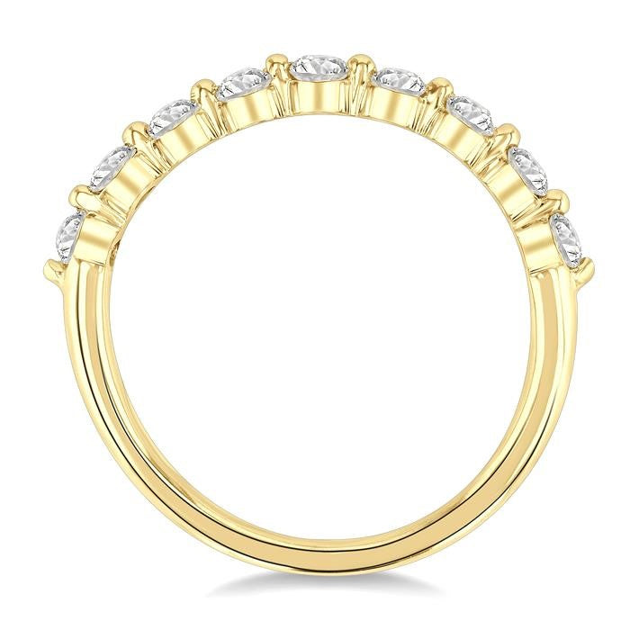 3/4 Ctw Half Eternity Oval Cut Diamond Fashion Band in 14K Yellow Gold