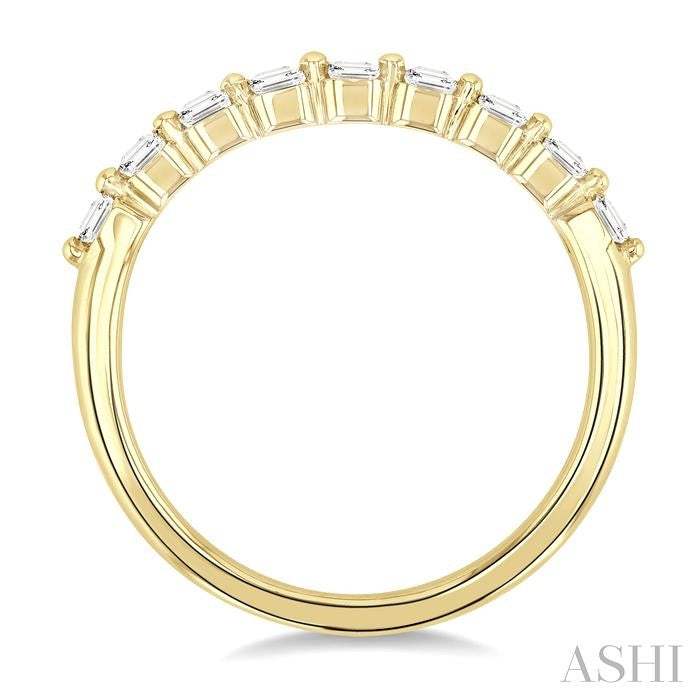 3/4 Ctw Half Eternity Emerald Cut Diamond Fashion Band in 14K Yellow Gold