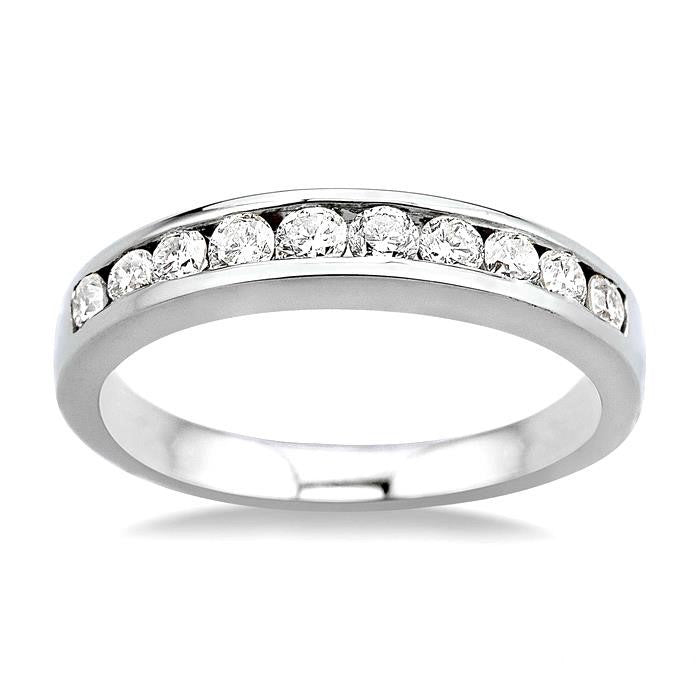 1/2 Ctw Channel Set Round Cut Diamond Band in 14K White Gold
