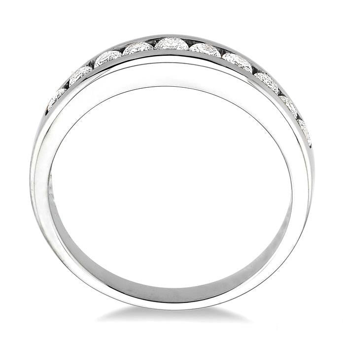 1/2 Ctw Channel Set Round Cut Diamond Band in 14K White Gold